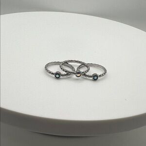 478. QUDO set of 3‎ stackable rings stainless steel
